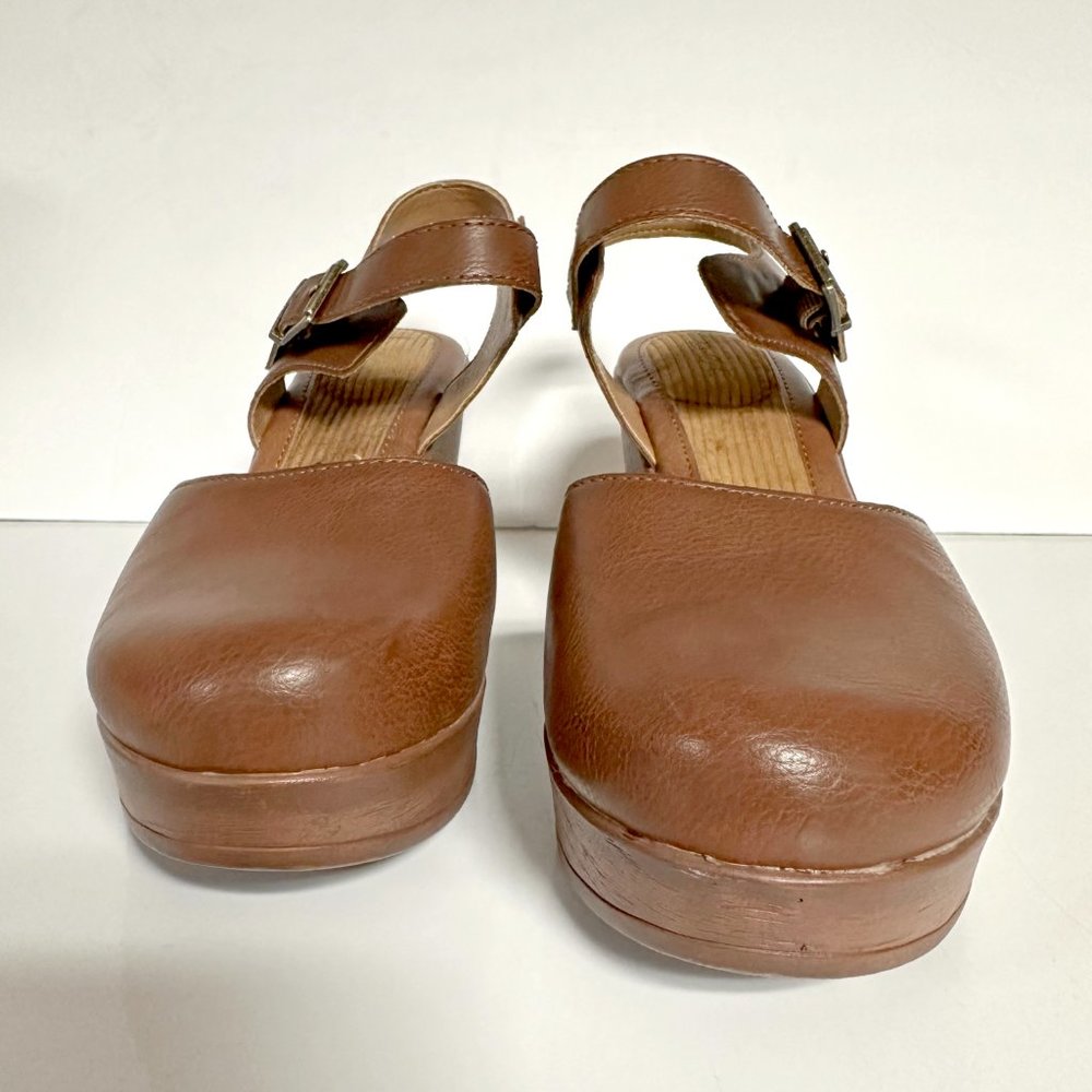 Born Brown Leather Clog Heels - Picture 7 of 11